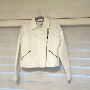 Boden - White Moto Jean Jacket - Size 10